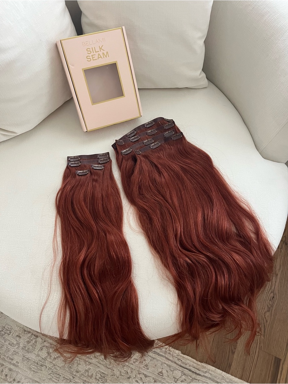 BELLAMI Spiced Crimson 22” Clip-In hair extensions - Seamless Silk